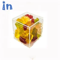 

2*2*2''Hot sell new product plastic sweet sugar cube clear food container wedding party favor acrylic candy box with lid