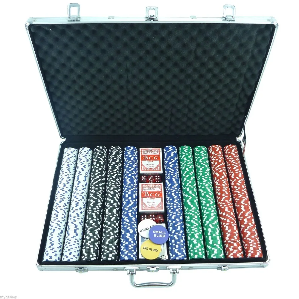
Good Quality 1000 Chips Poker Set Capacity Aluminum Hard Case 