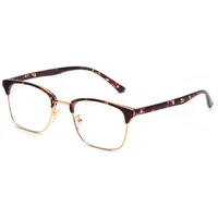 

2019 New Model China Half Rim Demi Brown Color Tr90 Material Light Blue Blocking Spectacle Frame Eyewear Glasses