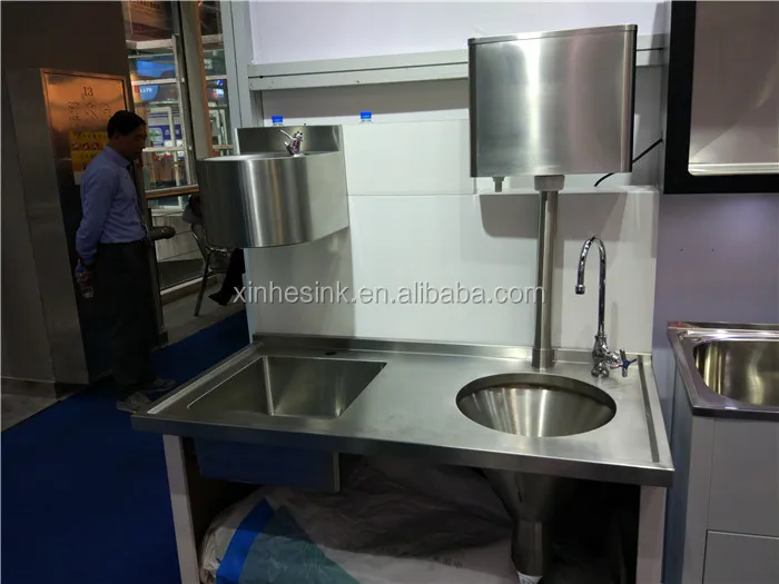 Slop Hopper Sink With Water Cistern Used For Waste Hospital Wash Basins