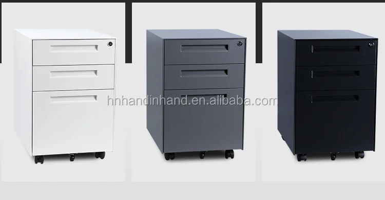 High Quality 3 Drawer Mobile Pedestal Cabinet Movable File Cabinet