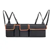 Backseat car Organizer Space Saving with Bottom Plate and Lid Trunk Storage for Travel Heavy Duty 4/5 Pocket Auto Accessories