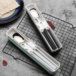 Image of Amazon Hot sale 304 stainless steel Spoon, fork, chopsticks 3pcs cutlery box set