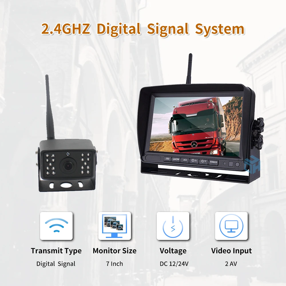 2.4ghz Car Vehicle Cctv Monitoring 720p Hd Video Back Up Rear View
