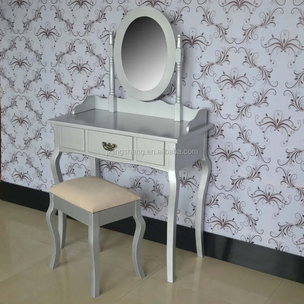 Slaapkamer meubels nieuwe klassieke houten zilver kaptafel met ... Woonkamer gordijnen deco