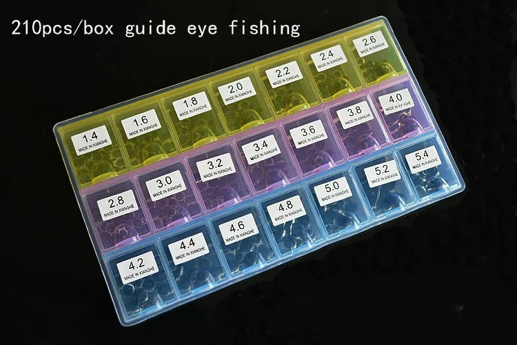 210pcs/box Fishing Rod Guide Ring Set Eye Ceramic Repair Kit Stainless