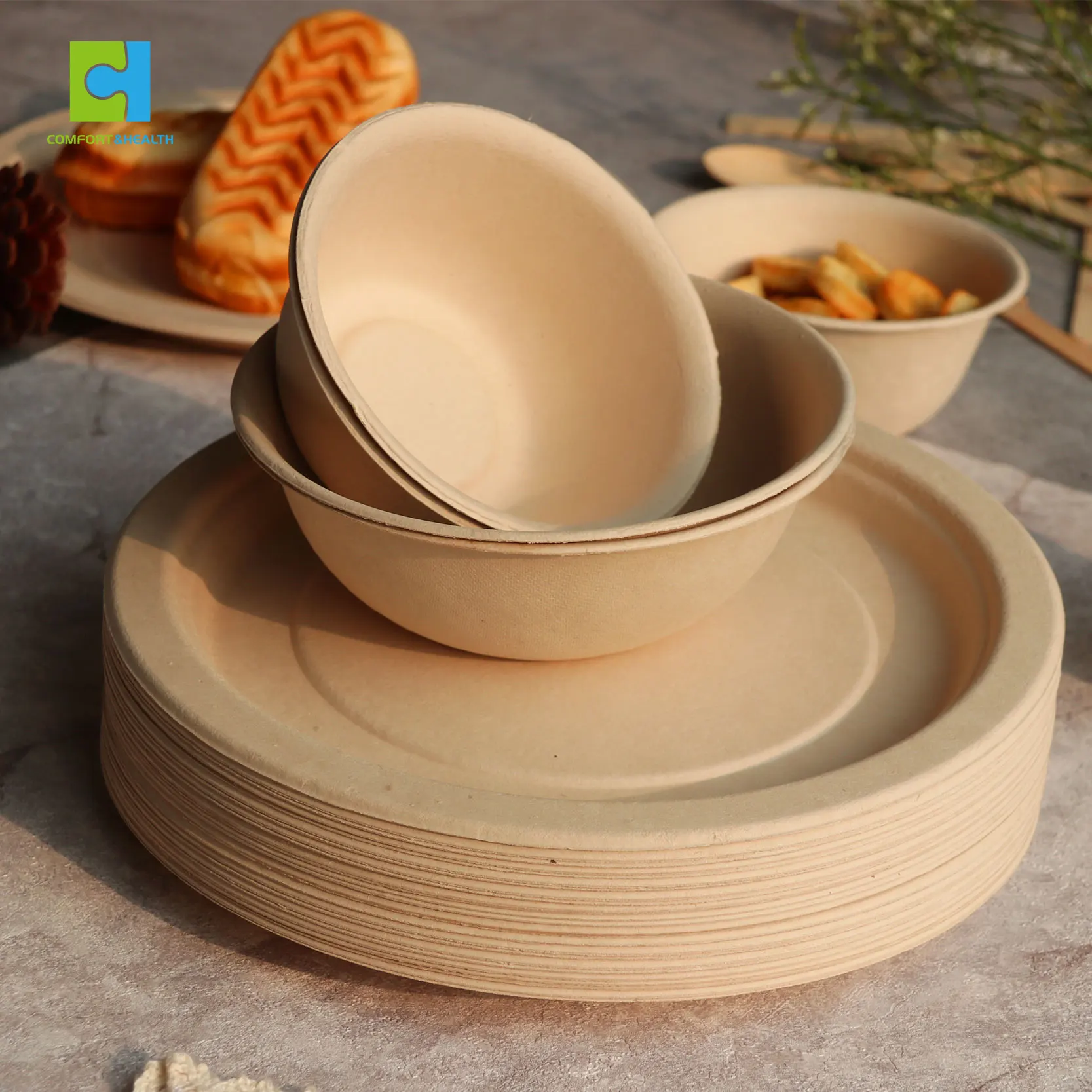 10 Pack 100 Allnatural Microwavable Biodegradable Bamboo Fiber