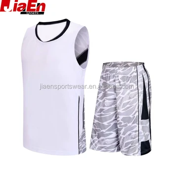 Plain White Basketball Jersey With Camo 