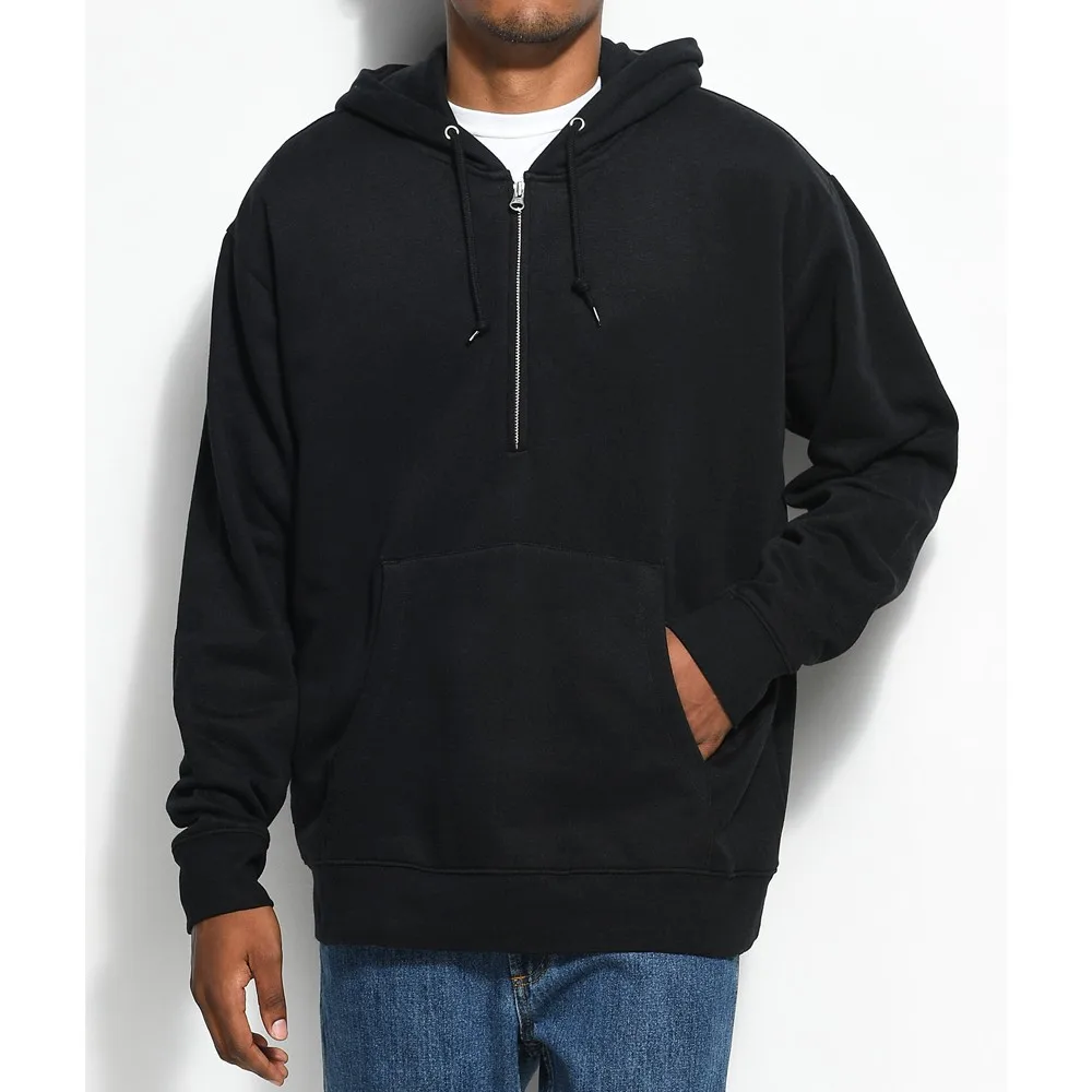 Oversized Plain Half Zip Pullover Hoodie Men - Buy Oversized Plain ...