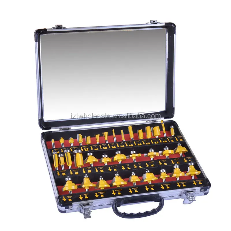 Router Bit 35 pc Set 1//4/" Shank Tungsten Carbide Tip Woodworking Router Bit Set