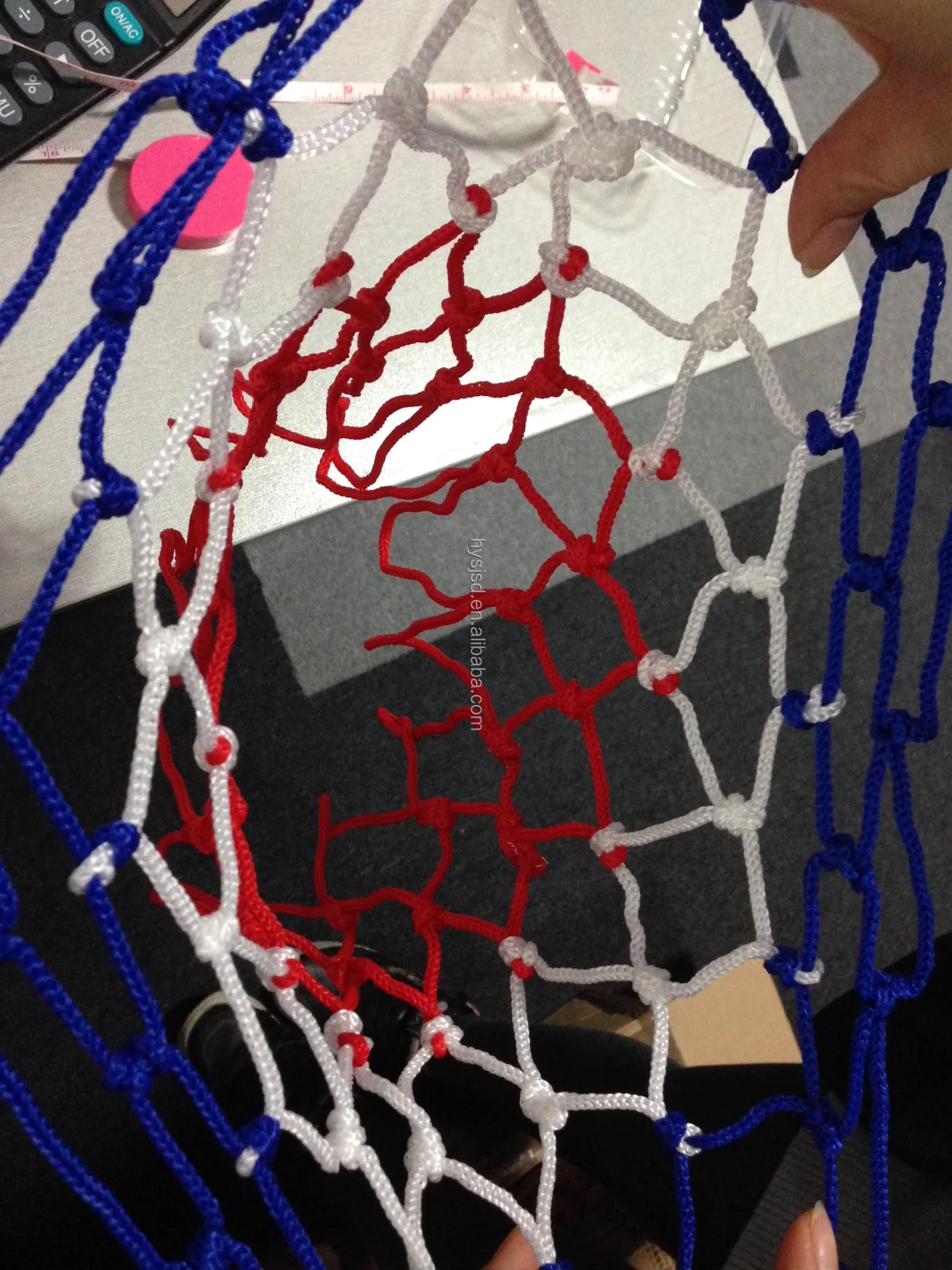 Factory Hand Knots Threecolor Nylon Basketball Net Buy Mini