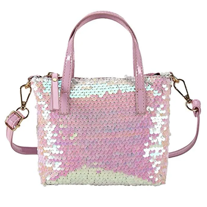 Shiny Glitter Mini Women Eagle Head Rainbow Handbag Jointing Colorful  Sequin High Quality Crossbody Bag Shoulder Bag