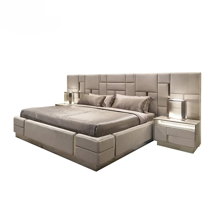 
luxury italian bedroom set furniture king size modern italian latest double bed designer furniture set leather luxury bed  (60708039904)