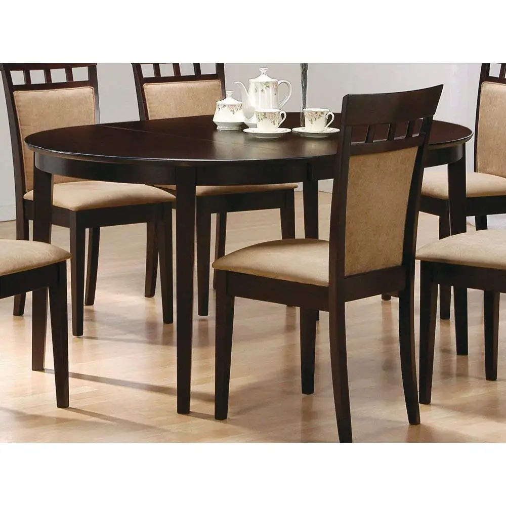BeUniqueToday Contemporary Oval Dining Table in Dark Brown Cappuccino Wood Finish, This Contemporary Oval Dining Table in Dark Brown Cappuccino Wood Finish Would Be A Great Addition to Your Home