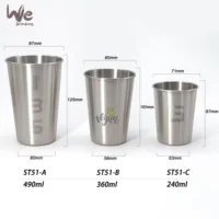 

ST51 470ml 16oz 304 18/8 Single Wall Stainless Steel Tumbler for Tea Coffee Juice and Beer Drink