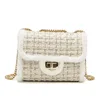 China wholesale chain handbag new velvet material casual white shoulder fashion fur small square ladies bag