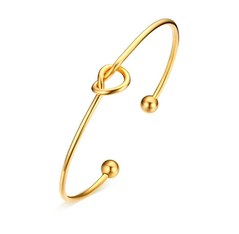 

Fashion simple knot gold plated metal bangle bracelet opening charm bracelet for women, Silver/gold/black