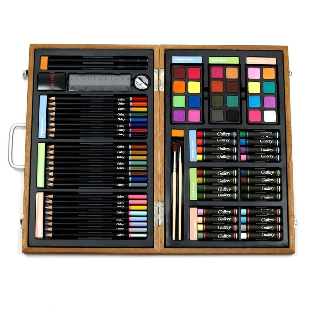 
Quality Mediums Guaranteed 84 Piece Deluxe Art Supplies Drawing Set in Wooden Case 