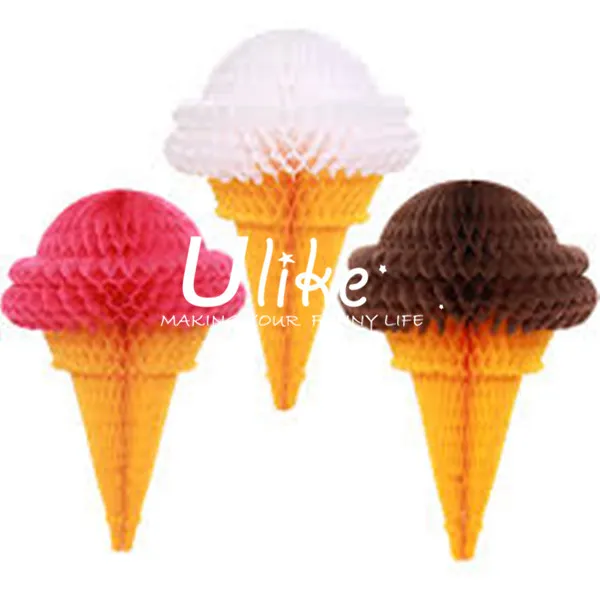 Ice Cream Honeycomb Decoration Christmas Paper Ornament Ice Cream