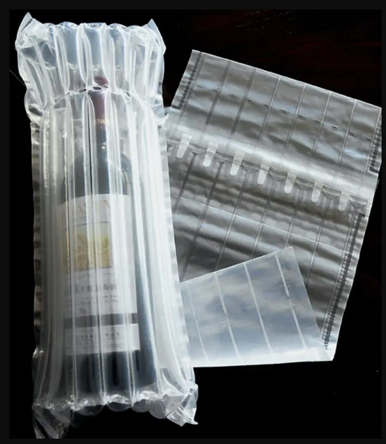 Strong Protection Inflatable Plastic Air Bag Packaging For Wine Bottle