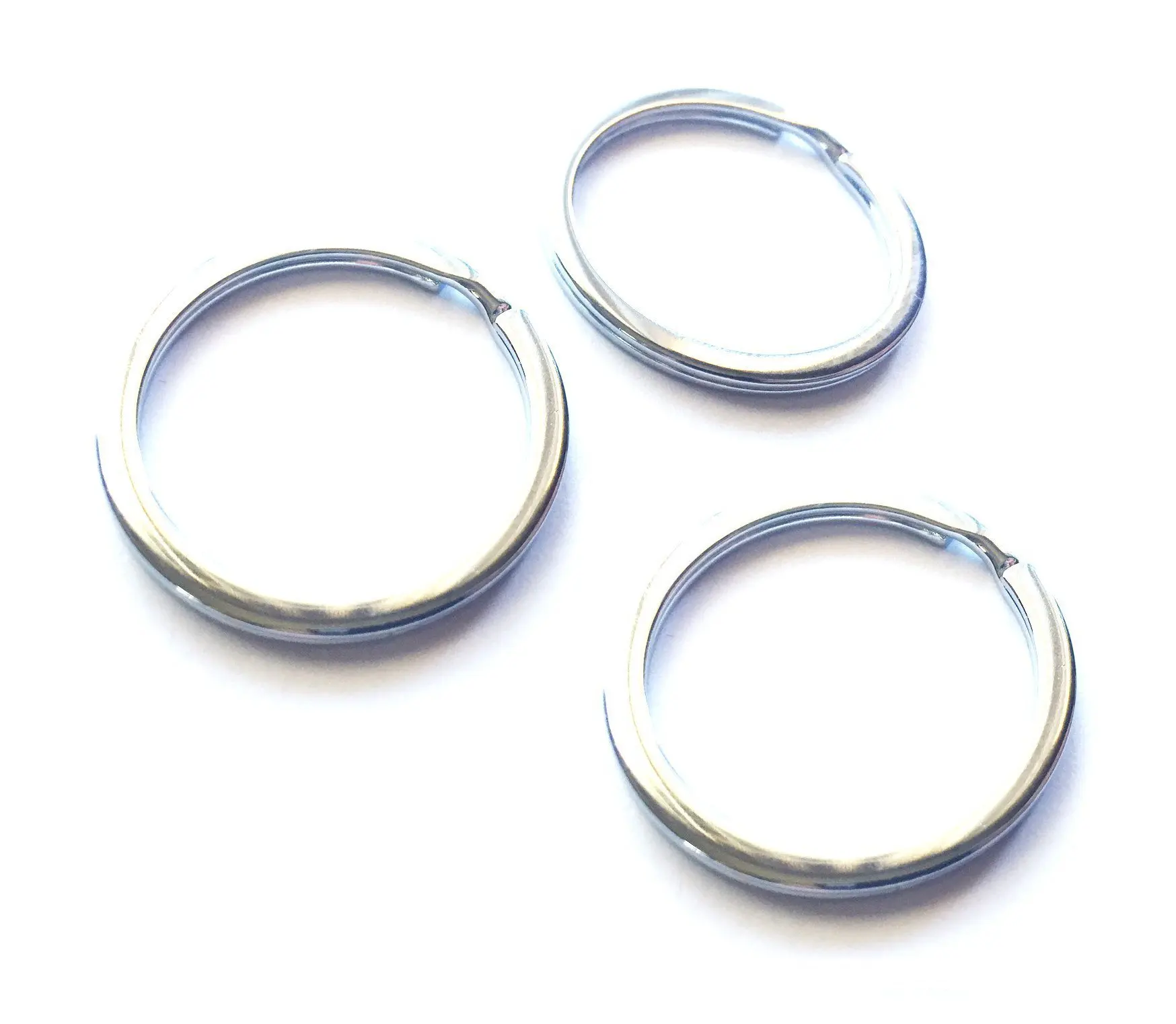 Mehr 3x Key Chain Rings - Chrome Keychain Rings - Durable Key Rings