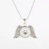 Trendy DIY 18mm to 20mm Angel Wings Snap Button Pendant Necklace For Women Men 2018