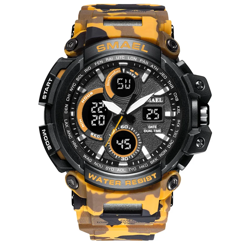 

high quality smael own brand dual time waterproof sport watch for men, Picture