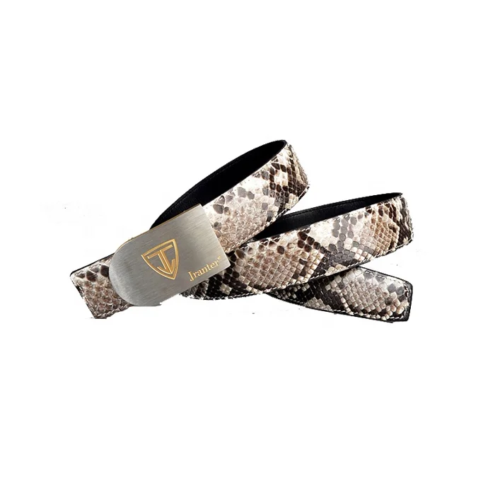 

Natural Python Skin 3.8 cm Wide Men's Leather Belt With Buckle