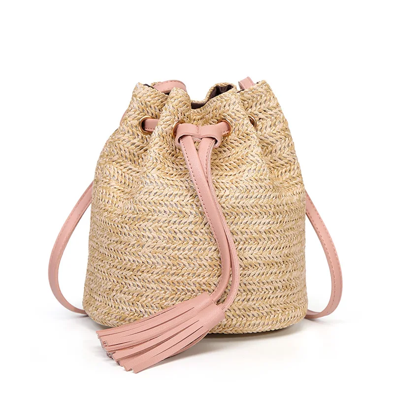 2019 Fashion Women Shoulder Straw Beach Bags Handmade Macrame Straw
