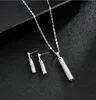 cylinder crystal jewelry set rose gold white gold free sample free shipping jewellery set cristal alloy jewelry set
