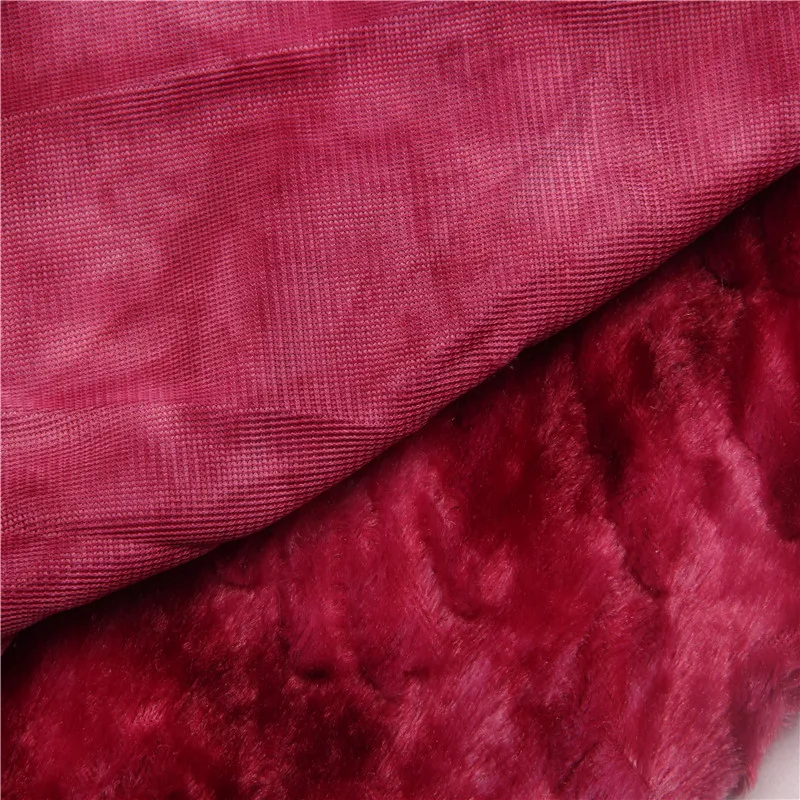 
Plain microfiber solid yarn yard embossed polyst faux fur pv fleece fabric 