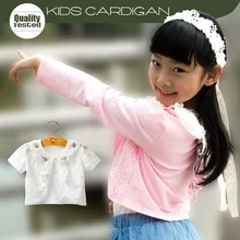 2016 de Alta Qualidade Primavera Verão Baby Girl Roupas Para Combinar com o Vestido de Algodão de Malha Cardigan para meninas Crianças Longsleeve Outerwear