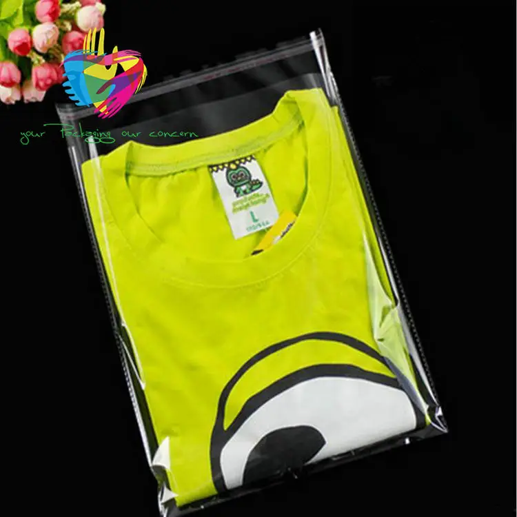 
Wholesale cheap clear self adhesive seal clothes opp packing plastic bag /clear poly t-shirt bag 