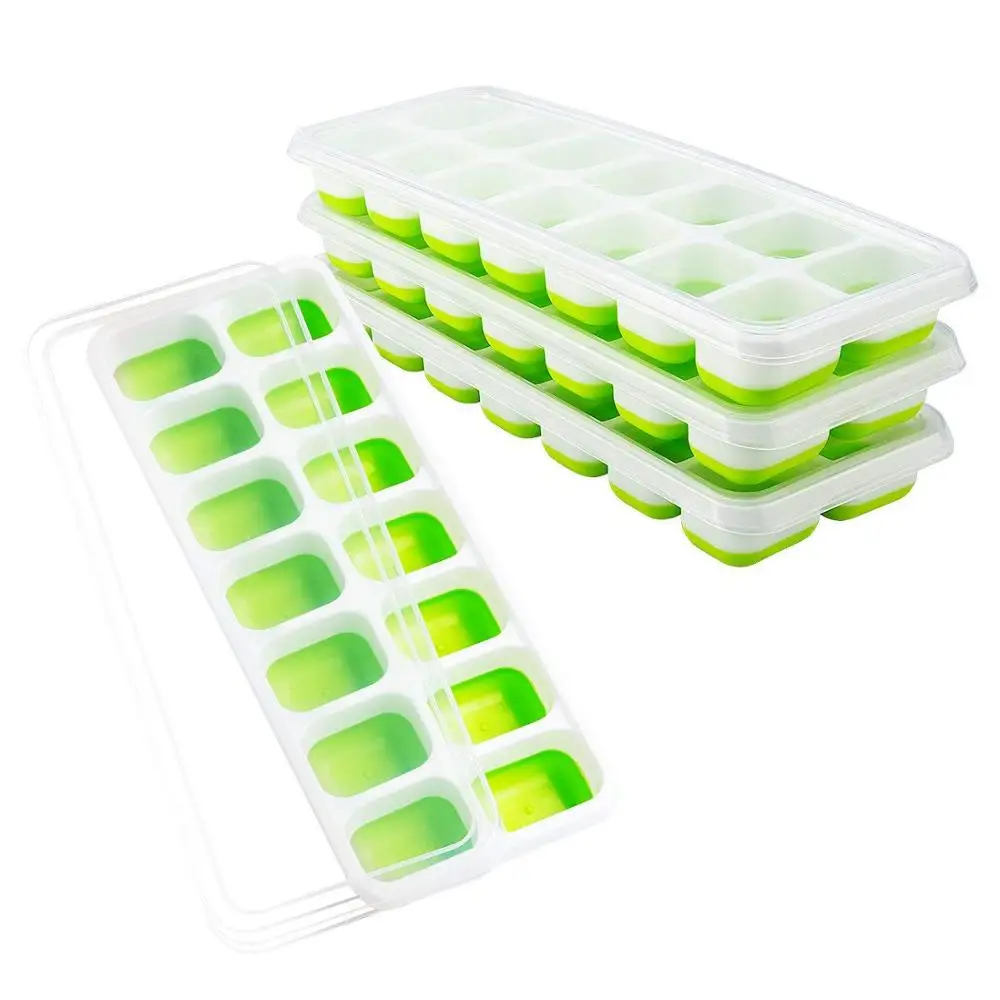 

Ice Cube Tray Easy Pop Maker Ice Cube Plastic Silicone Mould 21 Ice Cubes