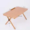 Adjustable height bamboo metal folding computer desk