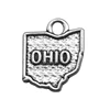 Wholesale custom design USA state OHIO map shaped dangle hanging charms DIy necklace pendant jewelry accessory metal charms