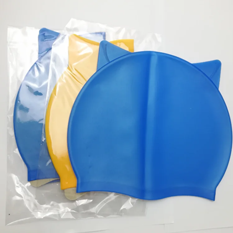 
rubber swimming cap Cat ears silicone swimming cap 