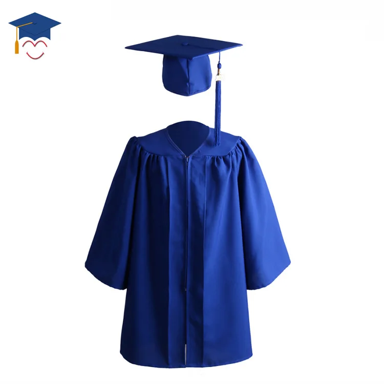 

PHOEBEE Hotsale Children Royal Blue matte graduation gown and cap, Customer's request