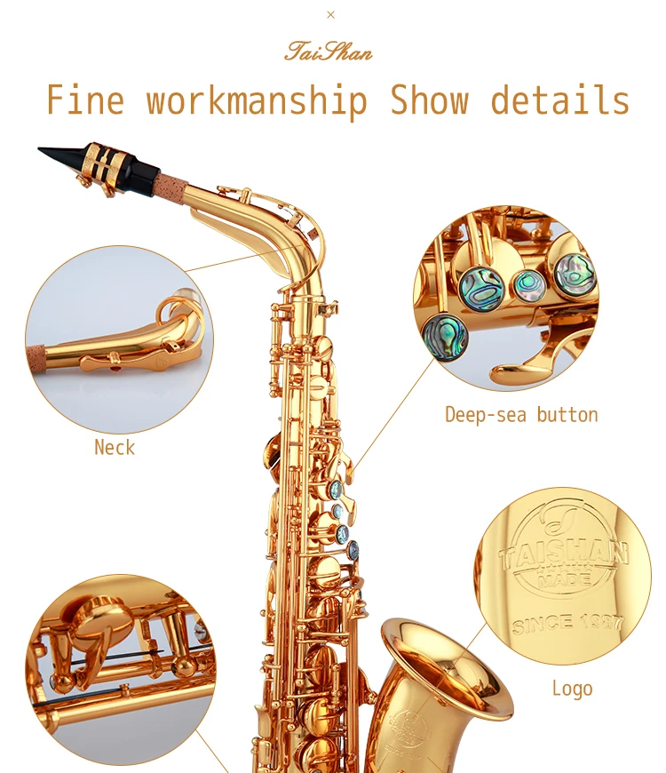 Taishan Musical Instrument 5000 Eb Alto Saxophone With Gold Lacquer