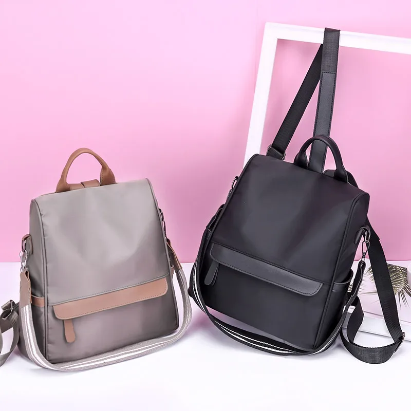 

Fashion waterproof women backpack large capacity solid color lady college bookbags girls travelling knapsack, Customized