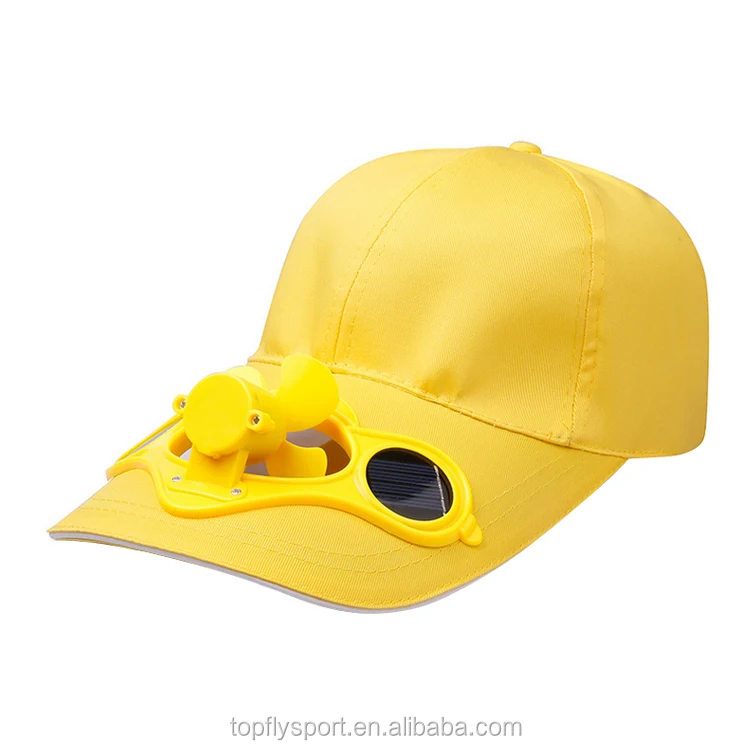 baseball cap with solar fan