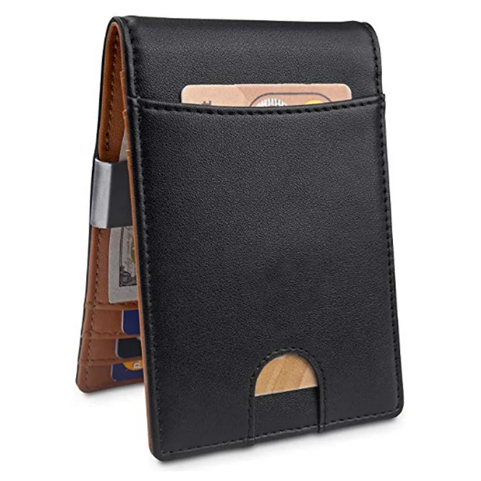

Brand Wallet Mens Rfid Blocking Leather Money Clip Wallet Factory For Genuine Leather Wallets Men, Black , according to your requirement