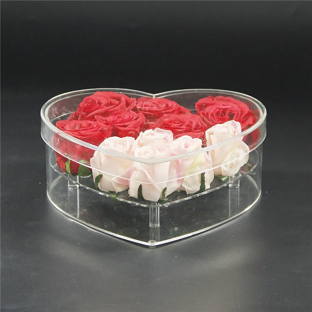 Handmade Unique Wholesale Heart Shaped Plexiglass Rose Box Buy Lucite