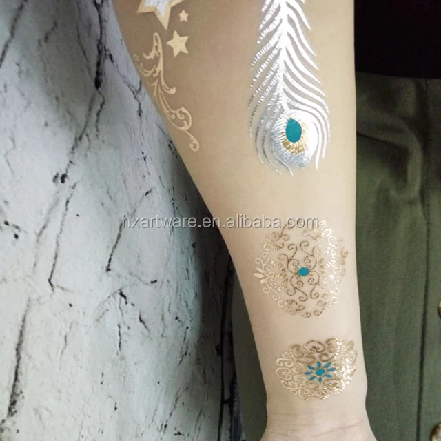 Water transfer tattoo flash gold and silver flash tattoo