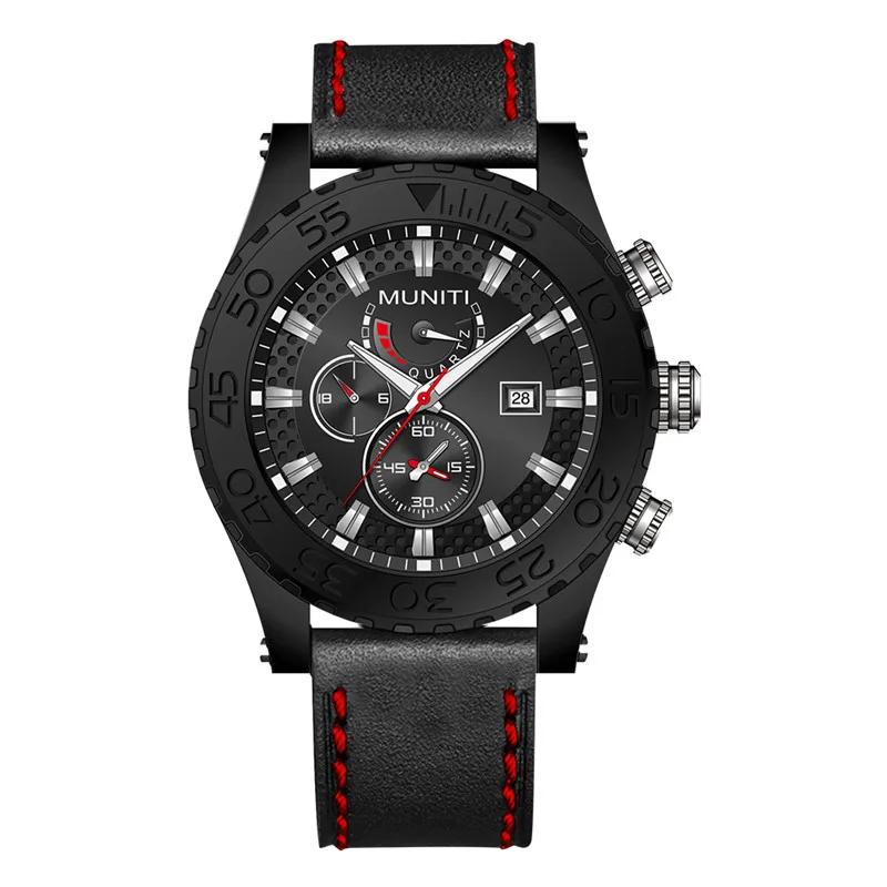 

Muniti Online Shop Men Quartz Wrist Watch in Shenzhen Factory, Black brown blue