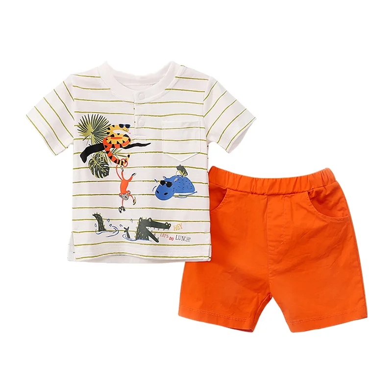 

TZ1807 Wholesale Baby clothes sets Short Sleeve T-shirt+Pants 2pcs Summer, Picture
