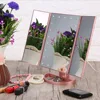 Tri-Fold Adjustable 21 LED Lights Mirror 1X/2X/3X Magnifying Makeup Mirror Bathroom Desktop Mirror+1pcs 10X Magnifying Mirror