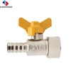 Domestic General Controls Brass Female Hose Barb Gas Valve with Butterfly Handle