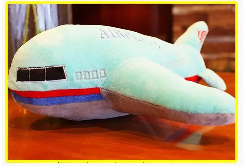 Iso High Quality Plush Stuffed Custom Blue Baby Airplane Pillow Toy For