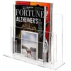 2 Tier Clear Acrylic Desktop Magazine Paper Holder Organizer, Plexiglass File Stand Brochure Display Rack